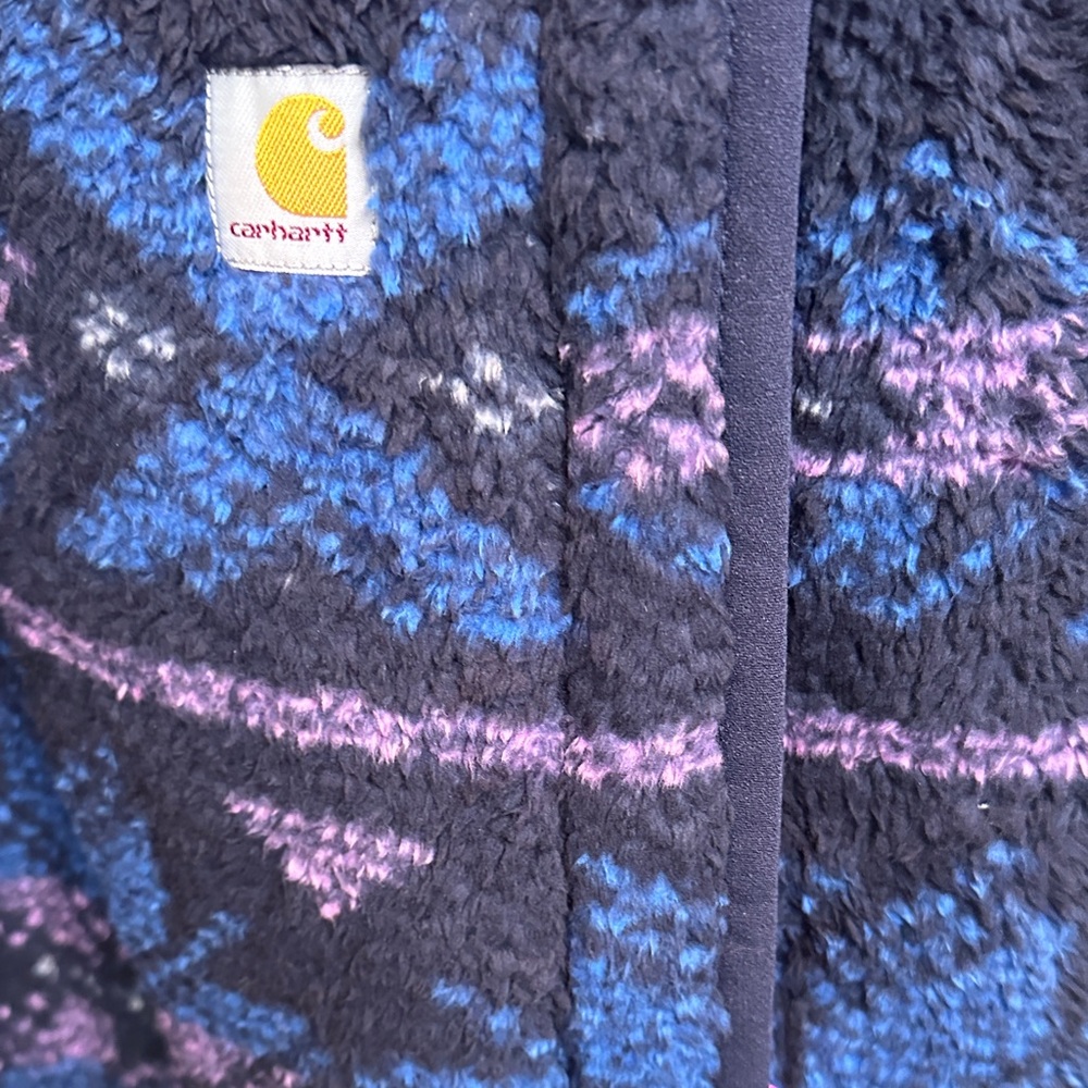 Carhartt Women’s Plus Blue & Purple Patterned Jacket size 2X - Picture 4 of 7